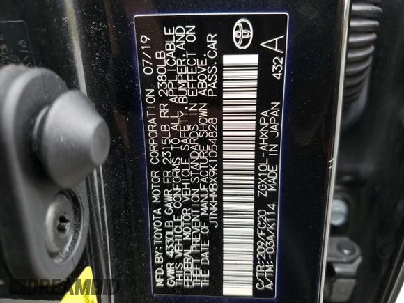 2019 Toyota C-HR XLE with VIN JTNKHMBX9K1054828, listed as a Copart auction lot 50745035 with 79,130 mi miles and Salvage Title. Bid and sale history available at carsss.com. Image 14.