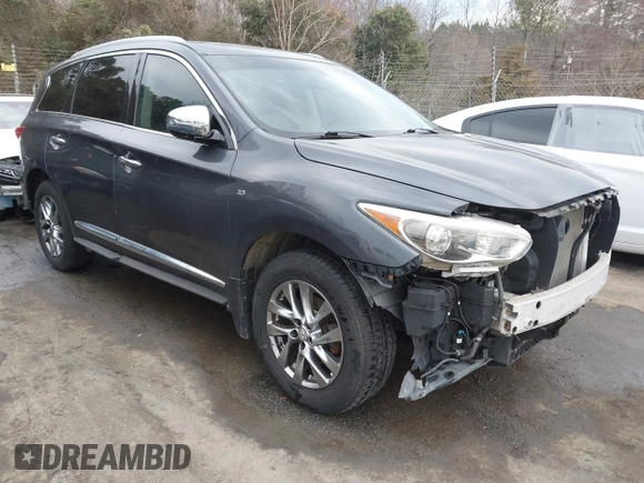 2014 Infiniti QX60 with VIN 5N1AL0MMXEC509166, listed as a IAAI auction lot 41668998 with 122,687 mi miles and . Bid and sale history available at DreamBid. Image 1.