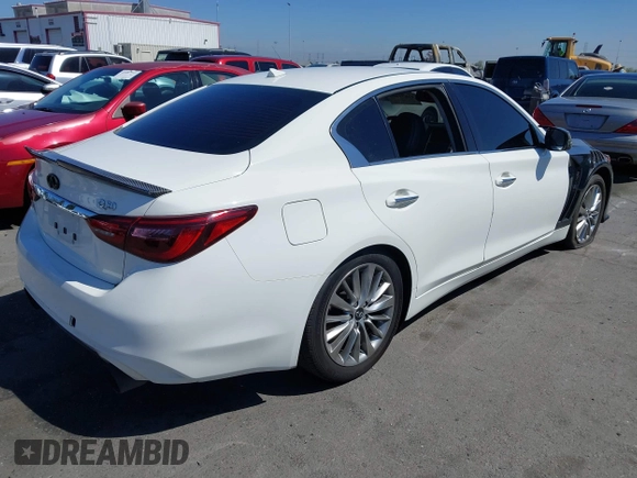 2019 Infiniti Q50 Signature Edition with VIN JN1EV7AP4KM540378, listed as a IAAI auction lot 41871999 with 120,990 mi miles and . Bid and sale history available at carsss.com. Image 4.