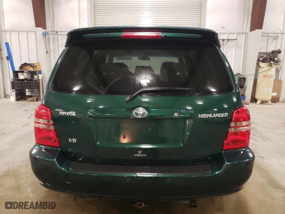 2001 Toyota Highlander with VIN JTEGF21A710006262, listed as a Copart auction lot 49304855 with 281,636 mi miles and Clean Title. Bid and sale history available at carsss.com. Image 6.