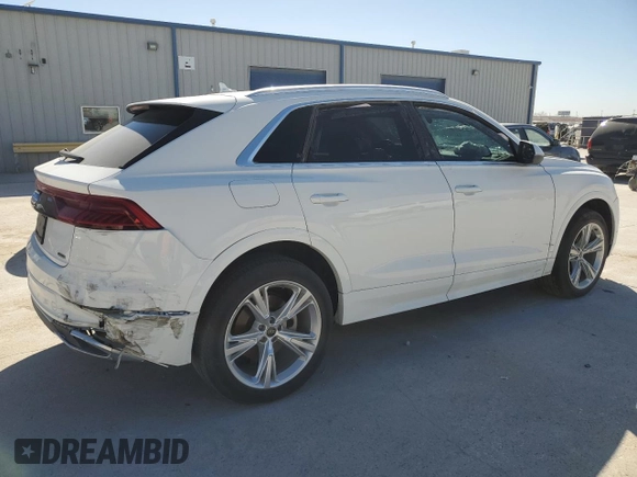 2021 Audi Q8 Premium Plus with VIN WA1BVAF18MD032042, listed as a Copart auction lot 47870175 with 65,764 mi miles and Salvage Title. Bid and sale history available at carsss.com. Image 3.
