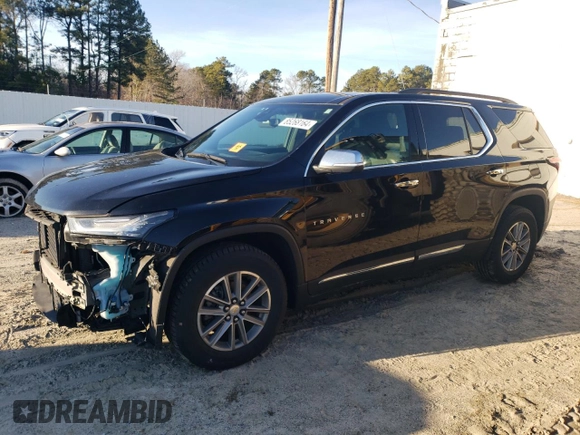 2022 Chevrolet Traverse LT Leather with VIN 1GNERHKW4NJ133767, listed as a Copart auction lot 85268164 with 56,951 mi miles and Salvage Title. Bid and sale history available at carsss.com. Image 1.