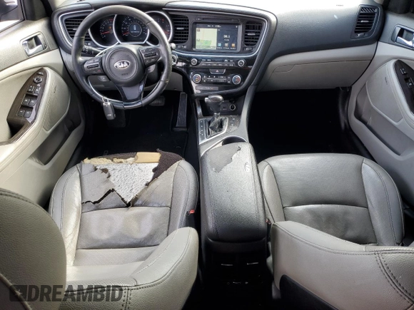 2015 Kia Optima EX with VIN 5XXGN4A74FG371639, listed as a Copart auction lot 47735465 with 186,153 mi miles and Salvage Title. Bid and sale history available at carsss.com. Image 8.