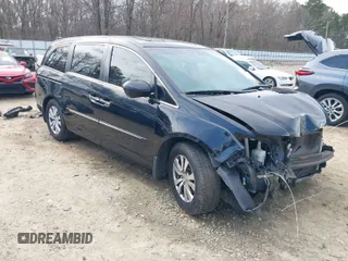 2014 Honda Odyssey EX-L z VIN 5FNRL5H69EB051316, wystawiony jako IAAI lot #41792571 z przebiegiem 179 713 mil mil oraz . Historia ofert i sprzedaży dostępna na DreamBid. Obrazek 1.