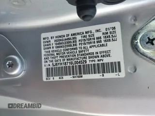 2006 Honda Element EX-P with VIN 5J6YH18716L004529, listed as a Copart auction lot 53326565 with 197,422 mi miles and Clean Title. Bid and sale history available at DreamBid. Image 13.