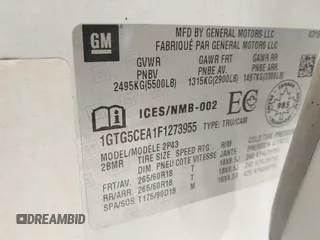 2015 GMC Canyon 2WD SLE with VIN 1GTG5CEA1F1273955, listed as a IAAI auction lot 42392908 with 79,981 mi miles and . Bid and sale history available at DreamBid. Image 9.
