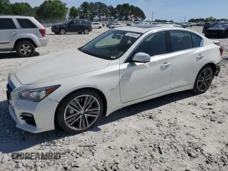 2016 Infiniti Q50 with VIN JN1EV7AR0GM340154, listed as a Copart auction lot 52594835 with 80,309 mi miles and Salvage Title. Bid and sale history available at DreamBid. Image 1.
