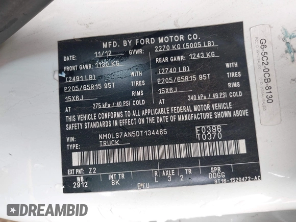 2013 Ford Transit Connect XL z VIN NM0LS7AN5DT134465, wystawiony jako IAAI lot #42749943 z przebiegiem 131 568 mil mil oraz . Historia ofert i sprzedaży dostępna na DreamBid. Obrazek 9.