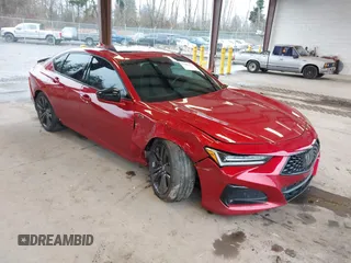 2021 Acura TLX w/A-Spec Package with VIN 19UUB6F57MA011614, listed as a IAAI auction lot 41483054 with 28,342 mi miles. Bid and sale history available at carsss.com. Image 1.