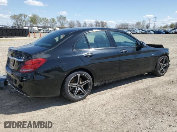 2018 Mercedes-Benz C 43 AMG with VIN 55SWF6EB7JU266087, listed as a Copart auction lot 52188745 with 45,891 mi miles and Salvage title. Bid and sale history available at DreamBid. Image 3.