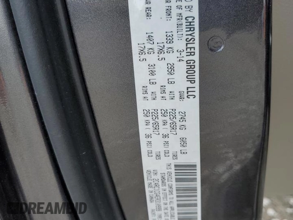 2014 Chrysler Town & Country Touring L 30th Anniversary with VIN 2C4RC1CG4ER310999, listed as a Copart auction lot 53379475 with 139,857 mi miles and Salvage Title. Bid and sale history available at DreamBid. Image 13.