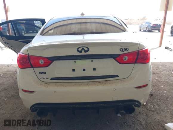 2017 Infiniti Q50 3.0t Premium with VIN JN1EV7AR8HM839303, listed as a IAAI auction lot 41783123 with 53,547 mi miles. Bid and sale history available at carsss.com. Image 16.