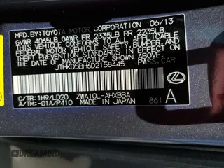 2013 Lexus CT 200h z VIN JTHKD5BH6D2158445, wystawiony jako Copart lot #56818005 z przebiegiem Nie podano mil oraz Szkoda całkowita • Salvage title. Historia ofert i sprzedaży dostępna na DreamBid. Obrazek 12.