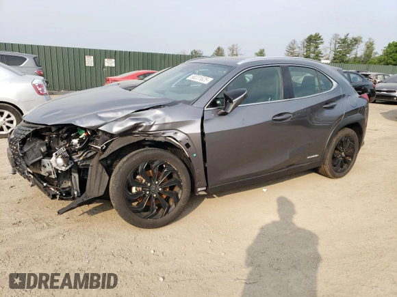 2021 Lexus UX 250h z VIN JTHP9JBH1M2046894, wystawiony jako Copart lot #58231625 z przebiegiem 22 248 mil mil oraz Szkoda całkowita • Salvage title. Historia ofert i sprzedaży dostępna na DreamBid. Obrazek 1.