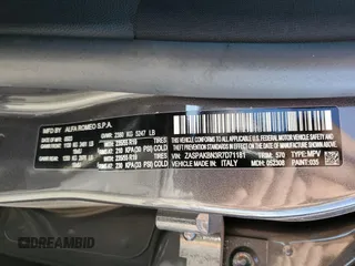 2024 Alfa Romeo Stelvio Veloce z VIN ZASPAKBN3R7D71181, wystawiony jako Copart lot #87510335 z przebiegiem 19 477 mil mil oraz Szkody całkowita. Historia ofert i sprzedaży dostępna na DreamBid. Obrazek 13.