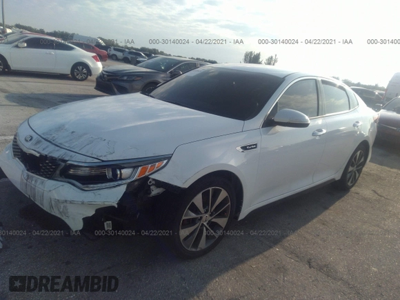 2016 Kia Optima SX Turbo with VIN 5XXGW4L2XGG012067, listed as a IAAI auction lot 41696176 with 81,520 mi miles and . Bid and sale history available at carsss.com. Image 2.
