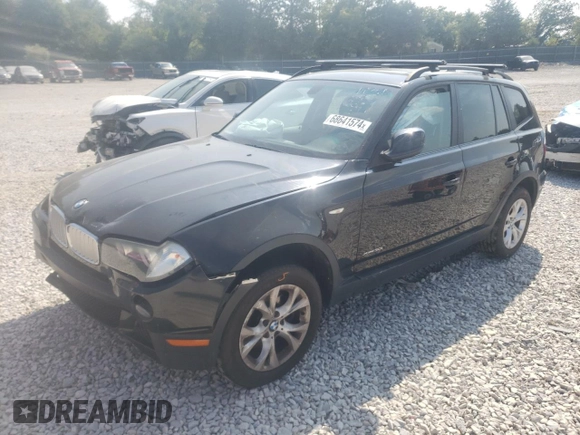 2010 BMW X3 xDrive30i with VIN WBXPC9C44AWJ35959, listed as a Copart auction lot 68641574 with 136,179 mi miles and Salvage Title. Bid and sale history available at carsss.com. Image 1.