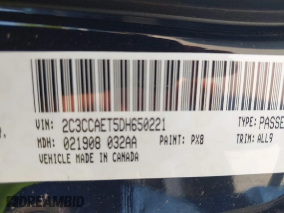 2013 Chrysler 300 with VIN 2C3CCAET5DH650221, listed as a IAAI auction lot 42071848 with 1 mi miles. Bid and sale history available at carsss.com. Image 9.