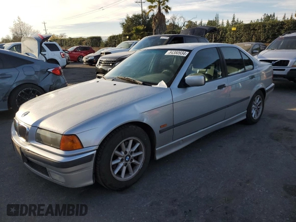 1997 BMW 3 Series 318i with VIN WBACC9328VEE57445, listed as a Copart auction lot 84380934 with 0 mi miles and Salvage Title. Bid and sale history available at carsss.com. Image 1.