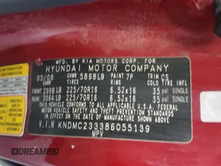 2008 Hyundai Entourage GLS z VIN KNDMC233386055139, wystawiony jako Copart lot #58584185 z przebiegiem 186 303 mil mil oraz Tytuł czysty. Historia ofert i sprzedaży dostępna na DreamBid. Obrazek 13.
