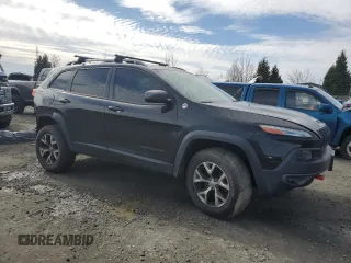 2014 Jeep Cherokee Trailhawk with VIN 1C4PJMBS9EW159993, listed as a Copart auction lot 46935105 with 128,140 mi miles and Salvage Title. Bid and sale history available at carsss.com. Image 4.