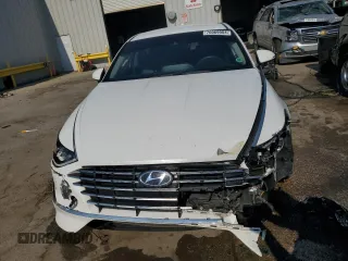 2022 Hyundai Sonata Hybrid Blue with VIN KMHL24JJ0NA048357, listed as a Copart auction lot 76069904 with 58,442 mi miles and Salvage Title. Bid and sale history available at carsss.com. Image 5.