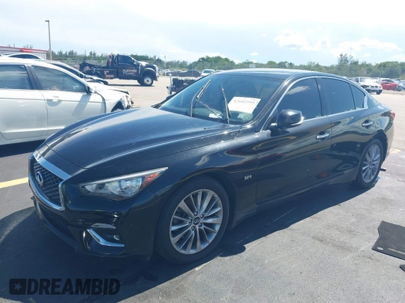 2019 Infiniti Q50 Sport with VIN JN1EV7AP8KM543137, listed as a IAAI auction lot 42602595 with 37,523 mi miles and . Bid and sale history available at DreamBid. Image 2.