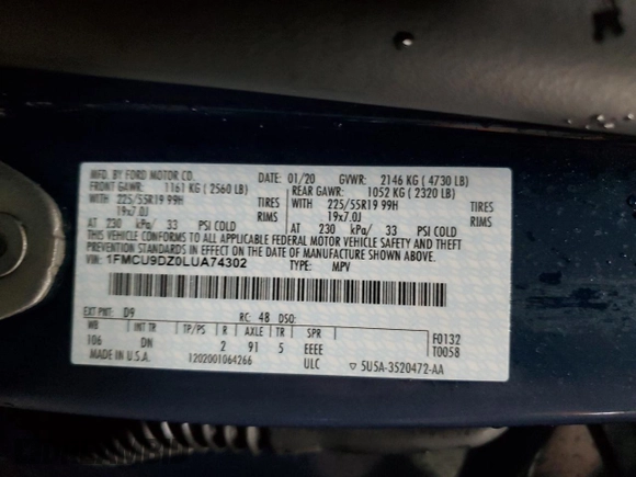 2020 Ford Escape Titanium Hybrid z VIN 1FMCU9DZ0LUA74302, wystawiony jako Copart lot #48614065 z przebiegiem 91 923 mil mil oraz Szkoda całkowita • Salvage title. Historia ofert i sprzedaży dostępna na DreamBid. Obrazek 13.