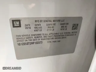 2017 Chevrolet Malibu LT with VIN 1G1ZE5ST2HF122373, listed as a IAAI auction lot 41780237 with 51,447 mi miles. Bid and sale history available at carsss.com. Image 9.