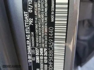 2012 Mercedes-Benz E-Class E 350 Luxury with VIN WDDHF5KB8CA591440, listed as a Copart auction lot 84487584 with 180,391 mi miles and Salvage Title. Bid and sale history available at carsss.com. Image 12.