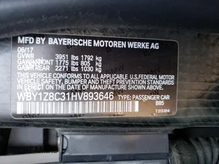 2017 BMW i3 with VIN WBY1Z8C31HV893646, listed as a Copart auction lot 48298033 with 46,611 mi miles. Bid and sale history available at carsss.com. Image 13.