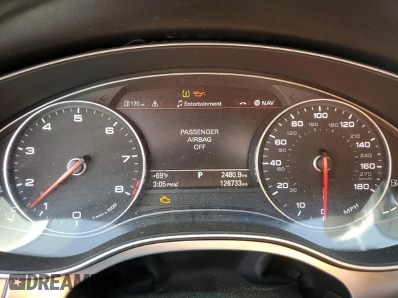 2012 Audi A6 3.0T Premium Plus with VIN WAUGGAFC3CN035282, listed as a Copart auction lot 47581675 with 126,733 mi miles and Salvage Title. Bid and sale history available at carsss.com. Image 9.