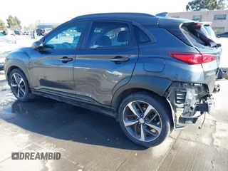 2018 Hyundai Kona Limited with VIN KM8K33A59JU085597, listed as a IAAI auction lot 41804485 with 142,172 mi miles. Bid and sale history available at carsss.com. Image 3.