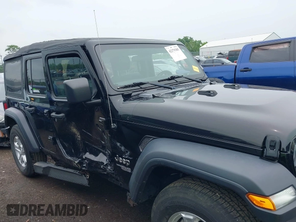 2018 Jeep Wrangler Unlimited Sport S with VIN 1C4HJXDG3JW150232, listed as a IAAI auction lot 42379385 with 60,679 mi miles and . Bid and sale history available at DreamBid. Image 13.