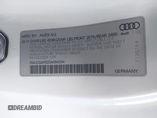 2013 Audi S5 Premium Plus z VIN WAUCGAFR2DA064204, wystawiony jako IAAI lot #42086797 z przebiegiem 113 634 mil mil oraz . Historia ofert i sprzedaży dostępna na DreamBid. Obrazek 9.