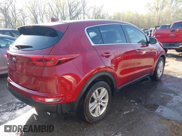 2017 Kia Sportage LX with VIN KNDPM3AC5H7121087, listed as a IAAI auction lot 41967697 with 91,175 mi miles. Bid and sale history available at carsss.com. Image 4.