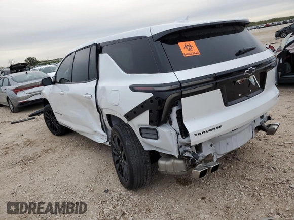 2024 Chevrolet Traverse FWD RS with VIN 1GNERLKS3RJ188667, listed as a Copart auction lot 82759394 with 0 mi miles and Salvage Title. Bid and sale history available at carsss.com. Image 2.