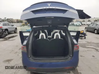 2020 Tesla Model X Long Range with VIN 5YJXCBE2XLF250234, listed as a Copart auction lot 42236365 with 63,401 mi miles and Non Repairable. Bid and sale history available at carsss.com. Image 6.