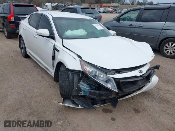 2012 Kia Optima Hybrid with VIN KNAGM4AD4C5016766, listed as a IAAI auction lot 41735403 with 177,890 mi miles. Bid and sale history available at carsss.com. Image 1.