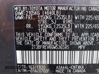 2016 Toyota RAV4 LE with VIN 2T3BFREV6GW536585, listed as a IAAI auction lot 41524586 with 30,745 mi miles. Bid and sale history available at carsss.com. Image 9.