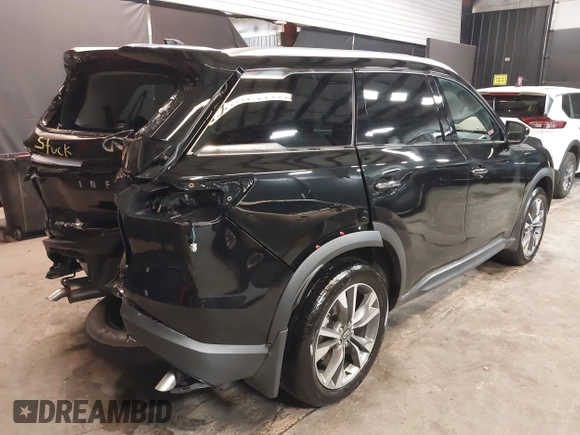 2025 Infiniti QX60 Luxe with VIN 5N1AL1FS8SC347471, listed as a IAAI auction lot 42505447 with 2,706 mi miles and . Bid and sale history available at DreamBid. Image 4.
