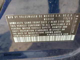 2014 Volkswagen Jetta S with VIN 3VW2K7AJ8EM238845, listed as a IAAI auction lot 42435332 with 131,088 mi miles and . Bid and sale history available at DreamBid. Image 9.