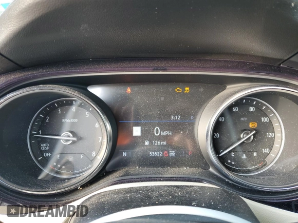 2020 Buick Encore GX Essence with VIN KL4MMGSL6LB099223, listed as a Copart auction lot 41879765 with 53,522 mi miles and Salvage title. Bid and sale history available at DreamBid. Image 9.
