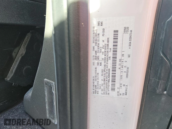 2020 Ford Transit Cargo with VIN 1FTYE1Y89LKB80009, listed as a Copart auction lot 80687854 with 116,379 mi miles and Salvage Title. Bid and sale history available at DreamBid. Image 13.