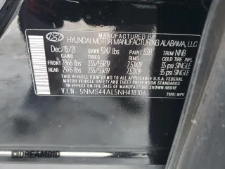 2022 Hyundai Santa Fe Limited with VIN 5NMS44AL5NH418106, listed as a Copart auction lot 88693165 with 48,256 mi miles and Salvage Title. Bid and sale history available at carsss.com. Image 15.