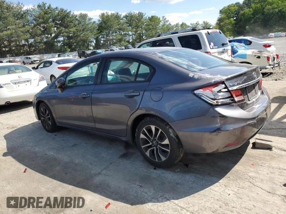 2015 Honda Civic EX z VIN 19XFB2F85FE248225, wystawiony jako Copart lot #57252085 z przebiegiem Nie podano mil oraz Szkoda całkowita • Salvage title. Historia ofert i sprzedaży dostępna na DreamBid. Obrazek 2.