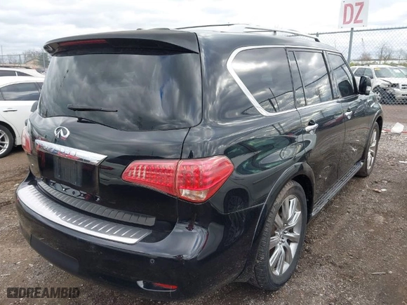 2011 Infiniti QX56 8-passenger with VIN JN8AZ2ND9B9700359, listed as a IAAI auction lot 42024527 with 144,454 mi miles. Bid and sale history available at carsss.com. Image 4.