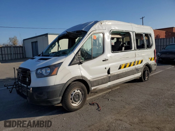 2019 Ford Transit Passenger XL with VIN 1FBAX2CM8KKB74307, listed as a Copart auction lot 82983424 with 114,377 mi miles and Salvage Title. Bid and sale history available at carsss.com. Image 1.