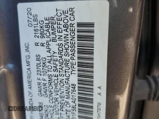 2020 Acura TLX w/Technology Pkg with VIN 19UUB1F58LA017648, listed as a Copart auction lot 63234143 with 0 mi miles. Bid and sale history available at carsss.com. Image 12.