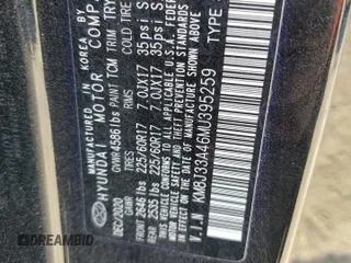 2021 Hyundai Tucson Value with VIN KM8J33A46MU395259, listed as a Copart auction lot 87718445 with 69,127 mi miles and Non Repairable. Bid and sale history available at carsss.com. Image 15.